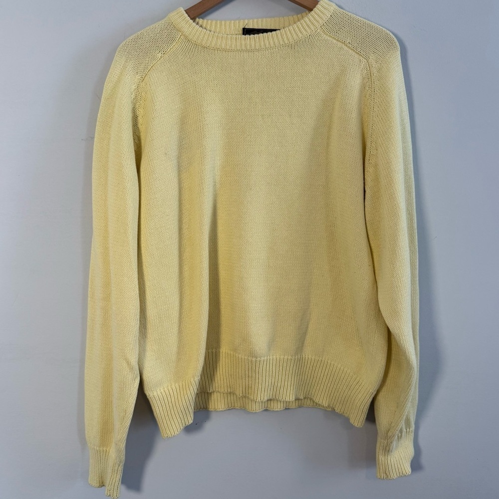 Eddie Bauer Women's Light Yellow Crew Neck Sweater, Size LT